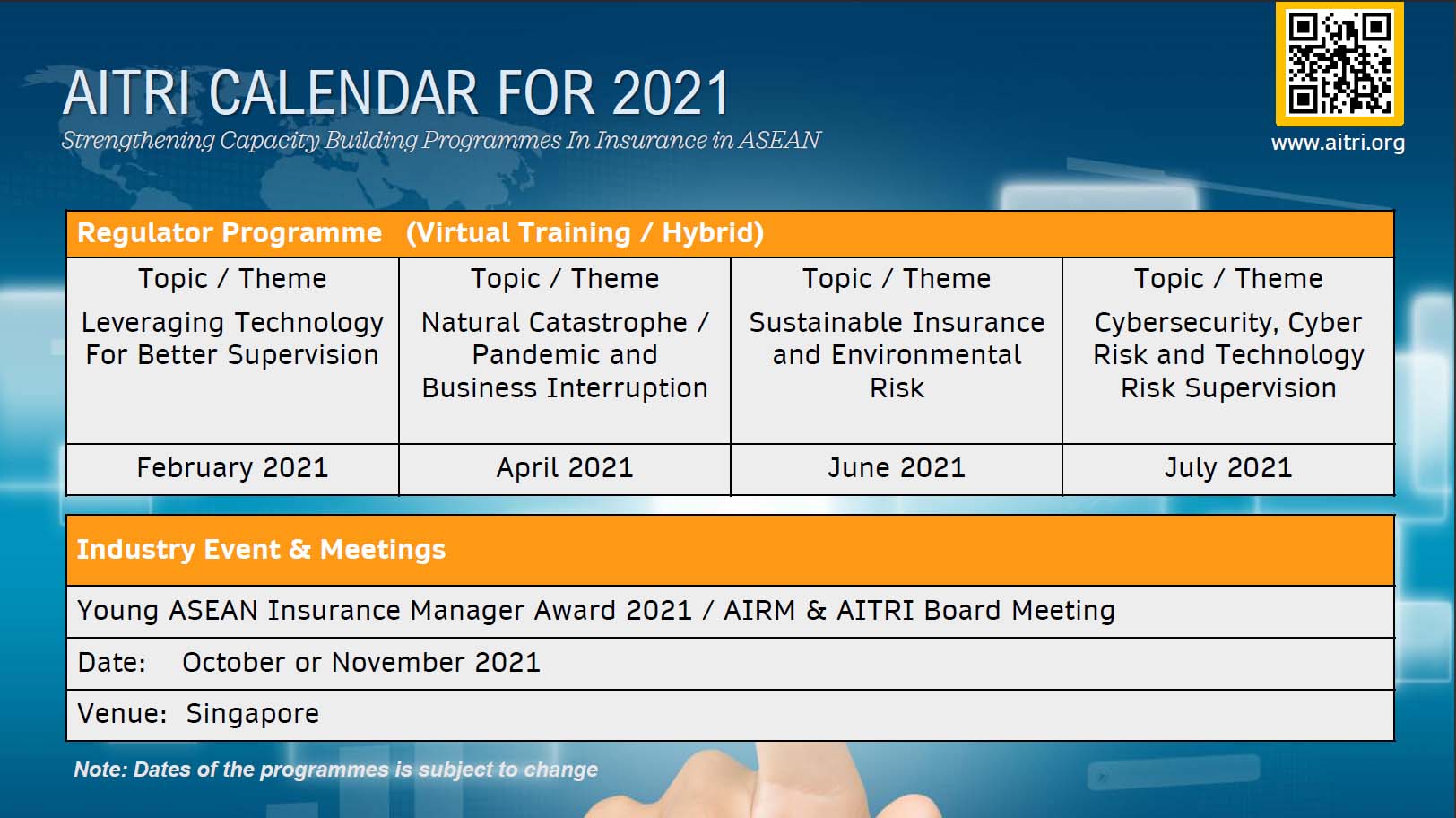 AITRI 2020 Events Calendar Image