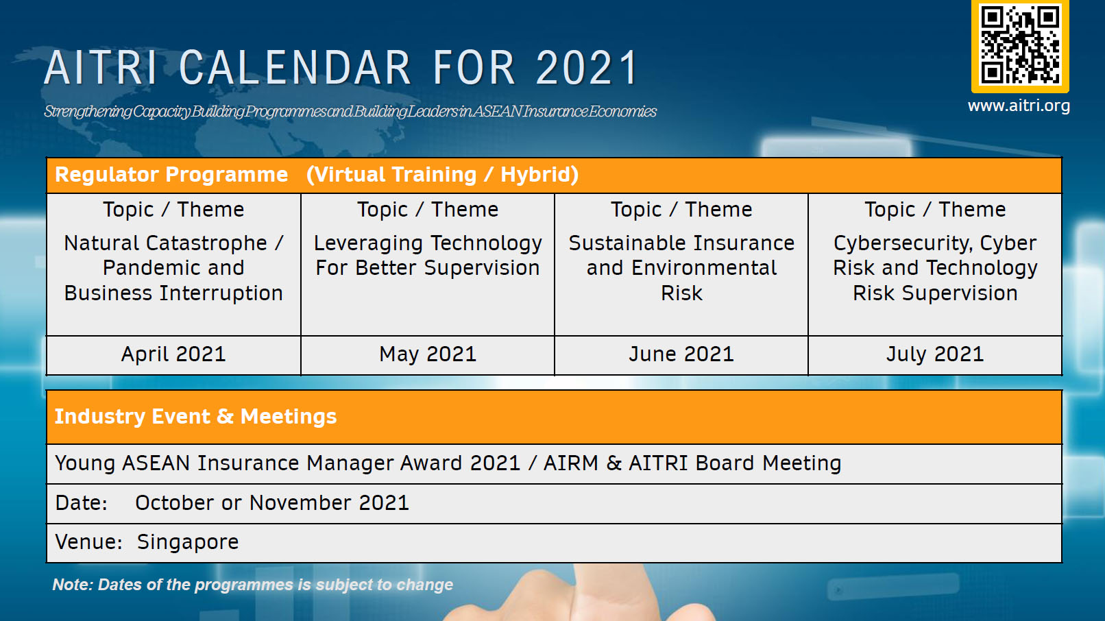 AITRI 2021 Events Calendar Image